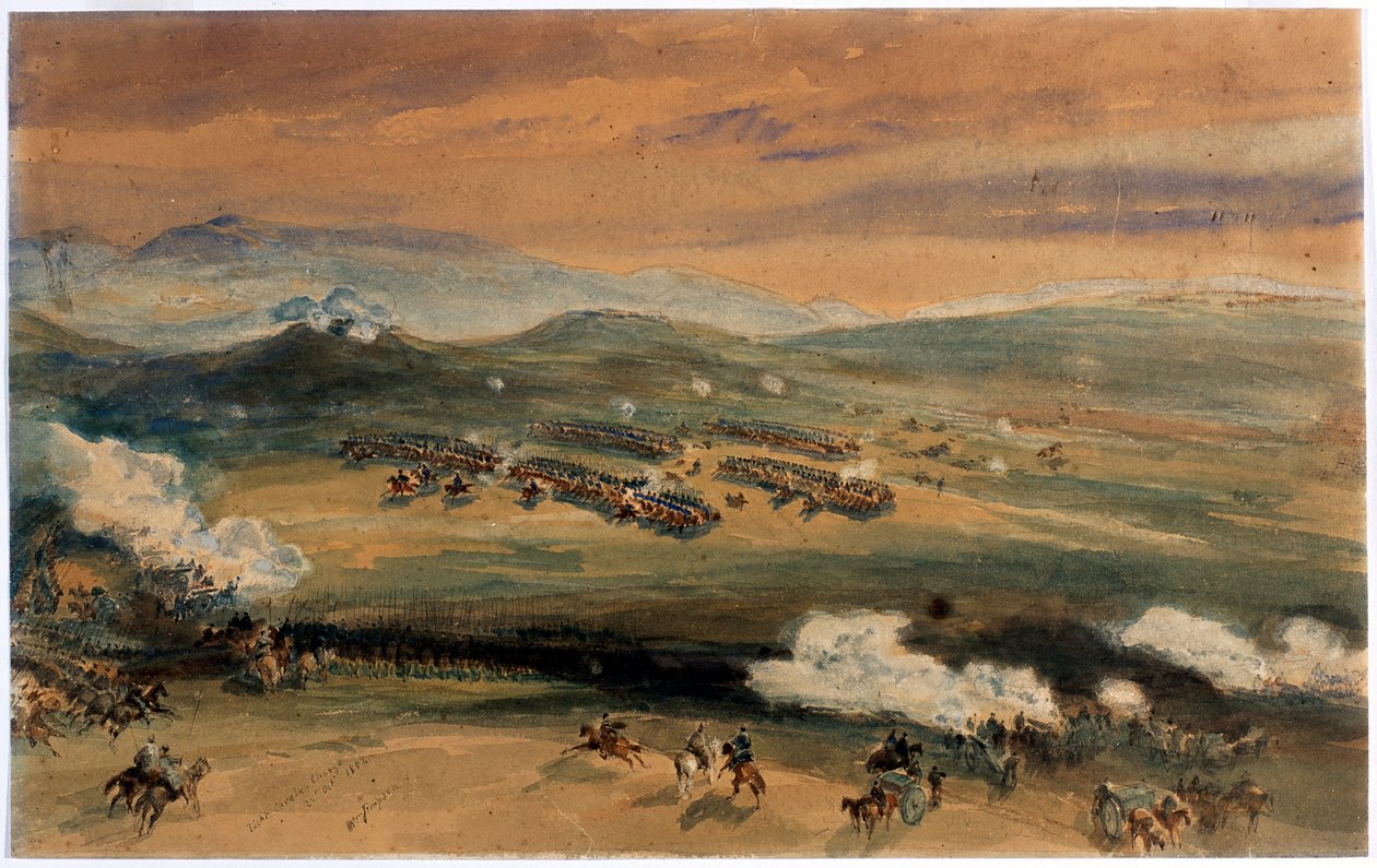 Anklagen for den lette brigaden i slaget ved Balaklava, 1854 av William Crimea Simpson