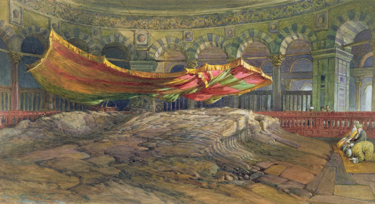 Sakrah eller hellig klippe, Jerusalem, 1876 (wc) av William Crimea Simpson