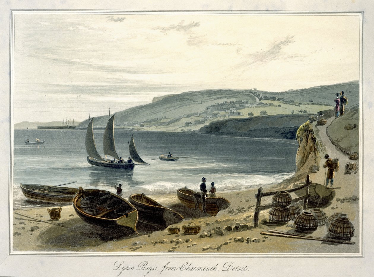 Lyme Regis, fra Charmouth, Dorset, fra 