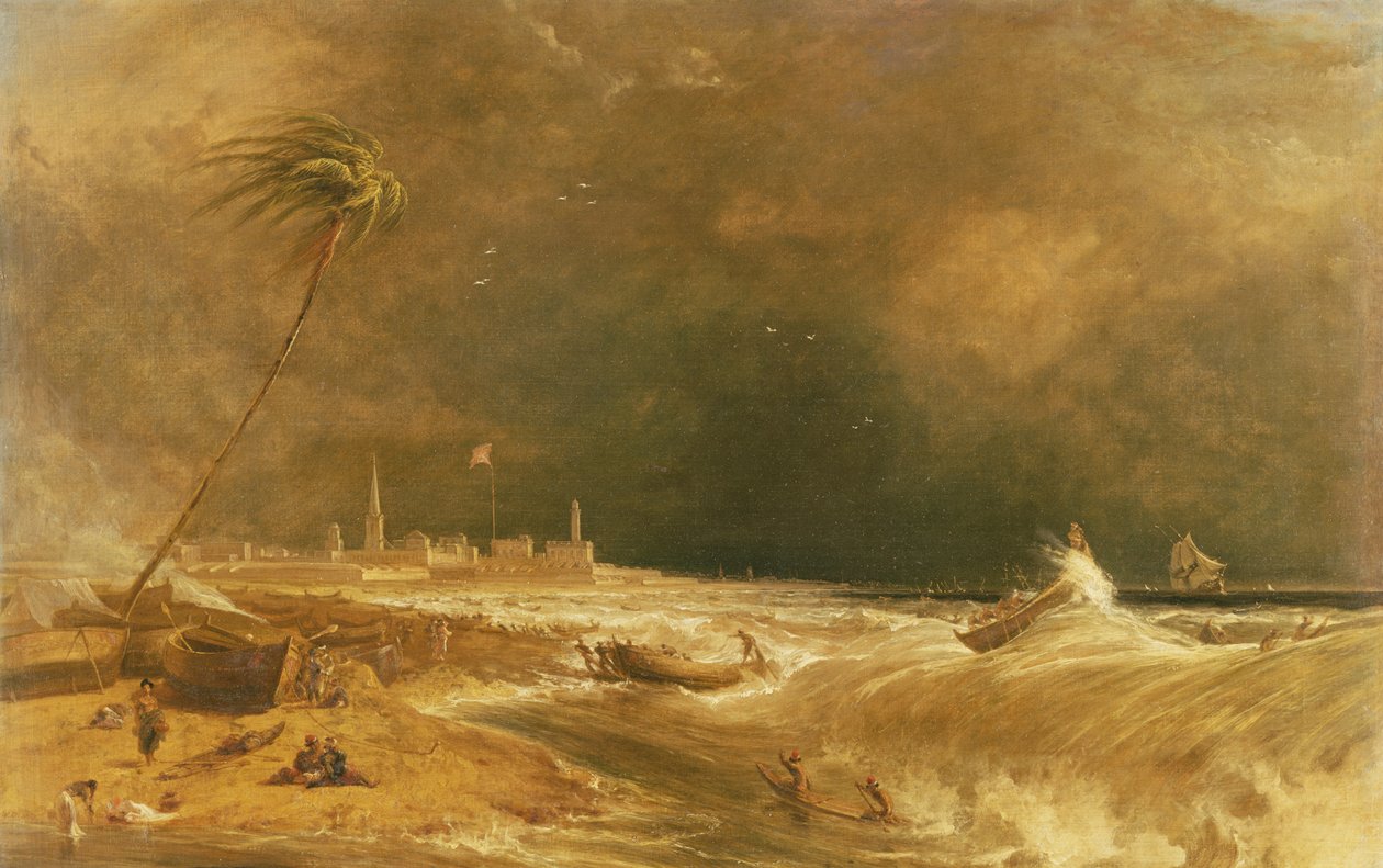 Madras, eller Fort St. George, i Bengalbukta - A Squall Passing Off, 1833 av William Daniell