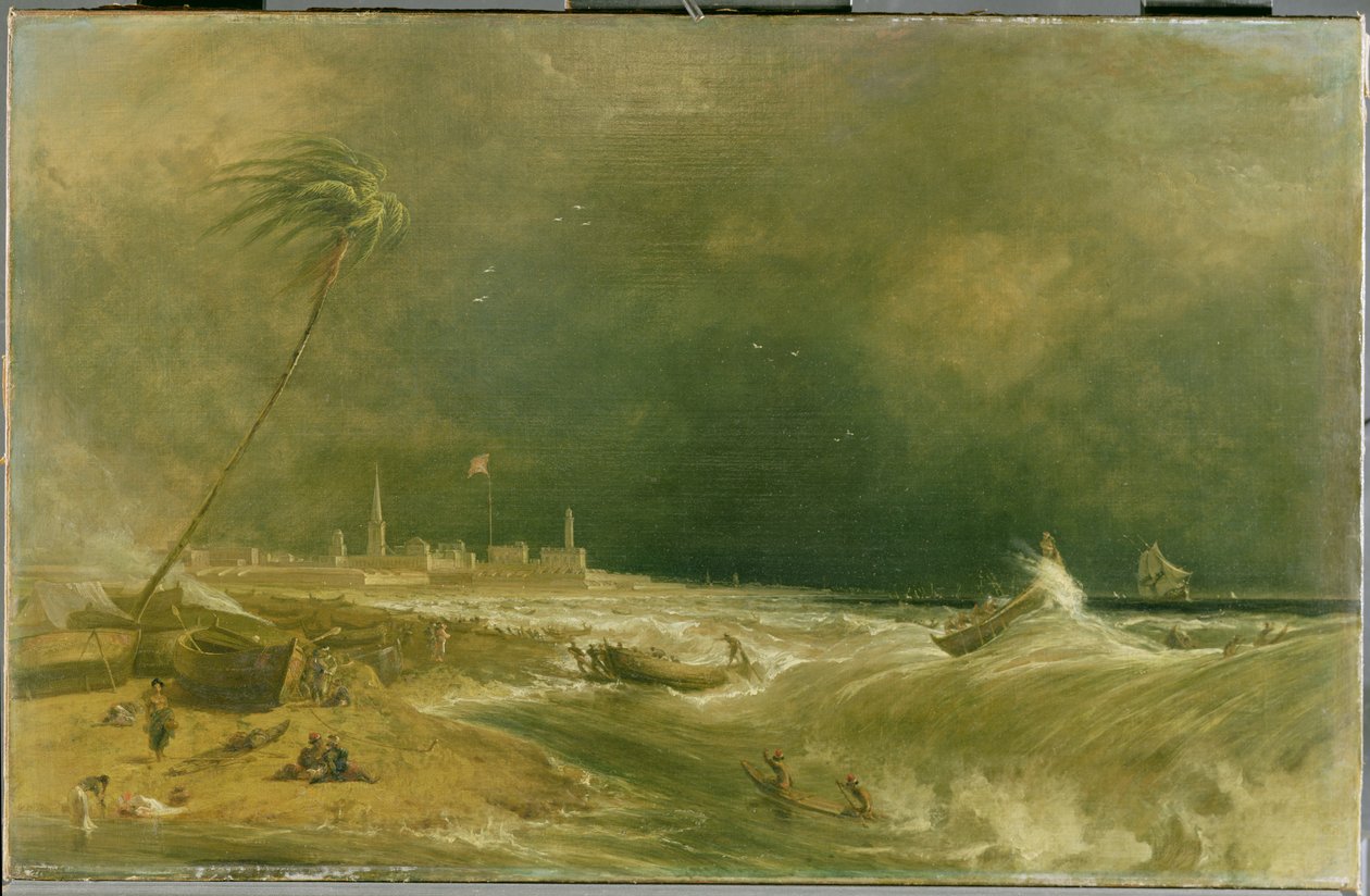 Madras, eller Fort St. George, i Bengalbukta - A Squall Passing Off, 1833 av William Daniell
