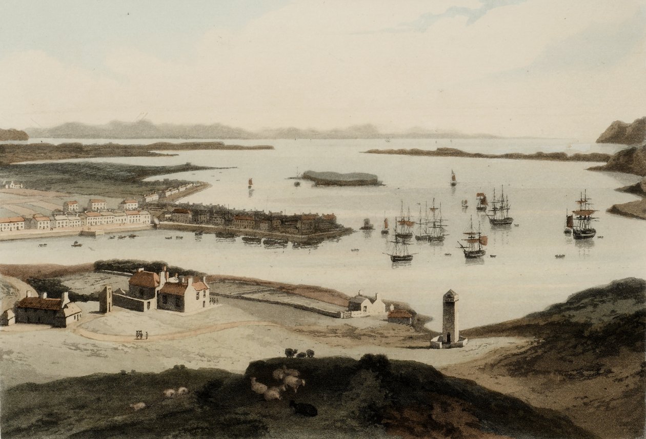 Stornoway på Isle of Lewis , utgitt i 1819 av William Daniell