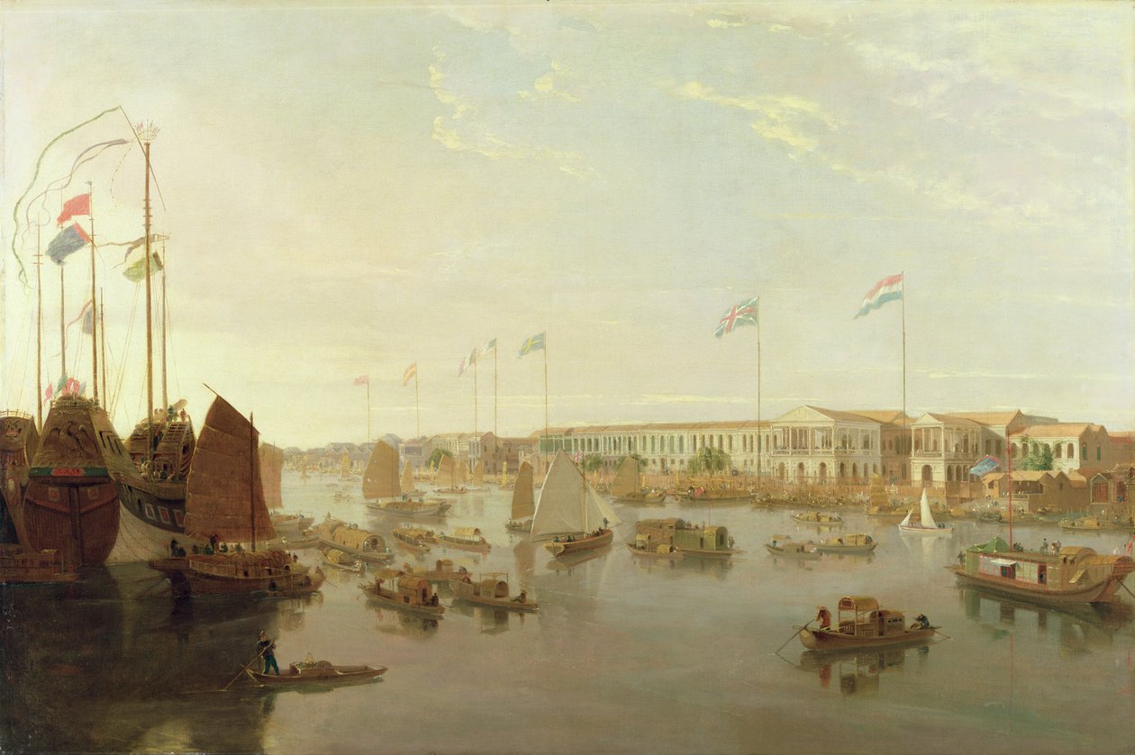 De europeiske fabrikkene, kanton, 1806 av William Daniell
