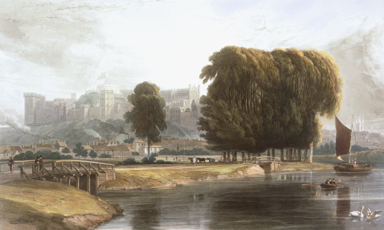 Windsor Castle fra Brocas Meadow, fra 