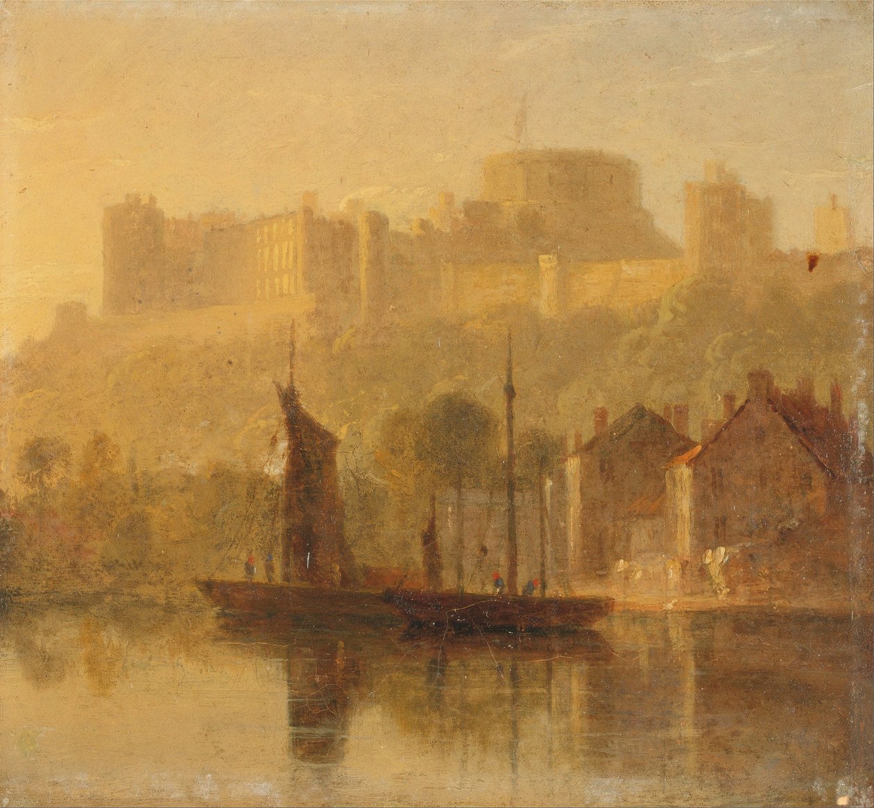 Windsor Castle fra Themsen av William Daniell