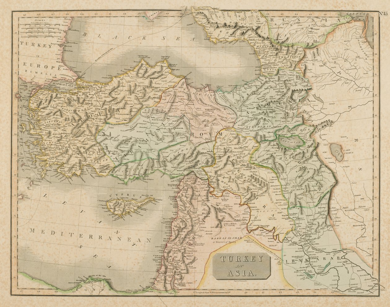Tyrkia i Asia (håndfarget gravering) av William Dassauville