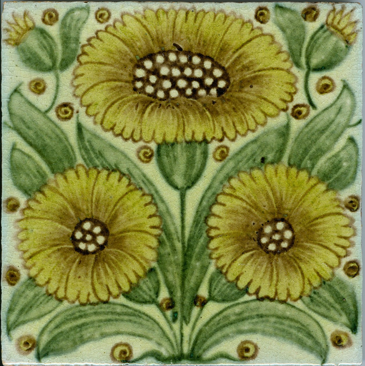 Bedford Park tusenfryd mønsterflis (keramikk) av William de Morgan
