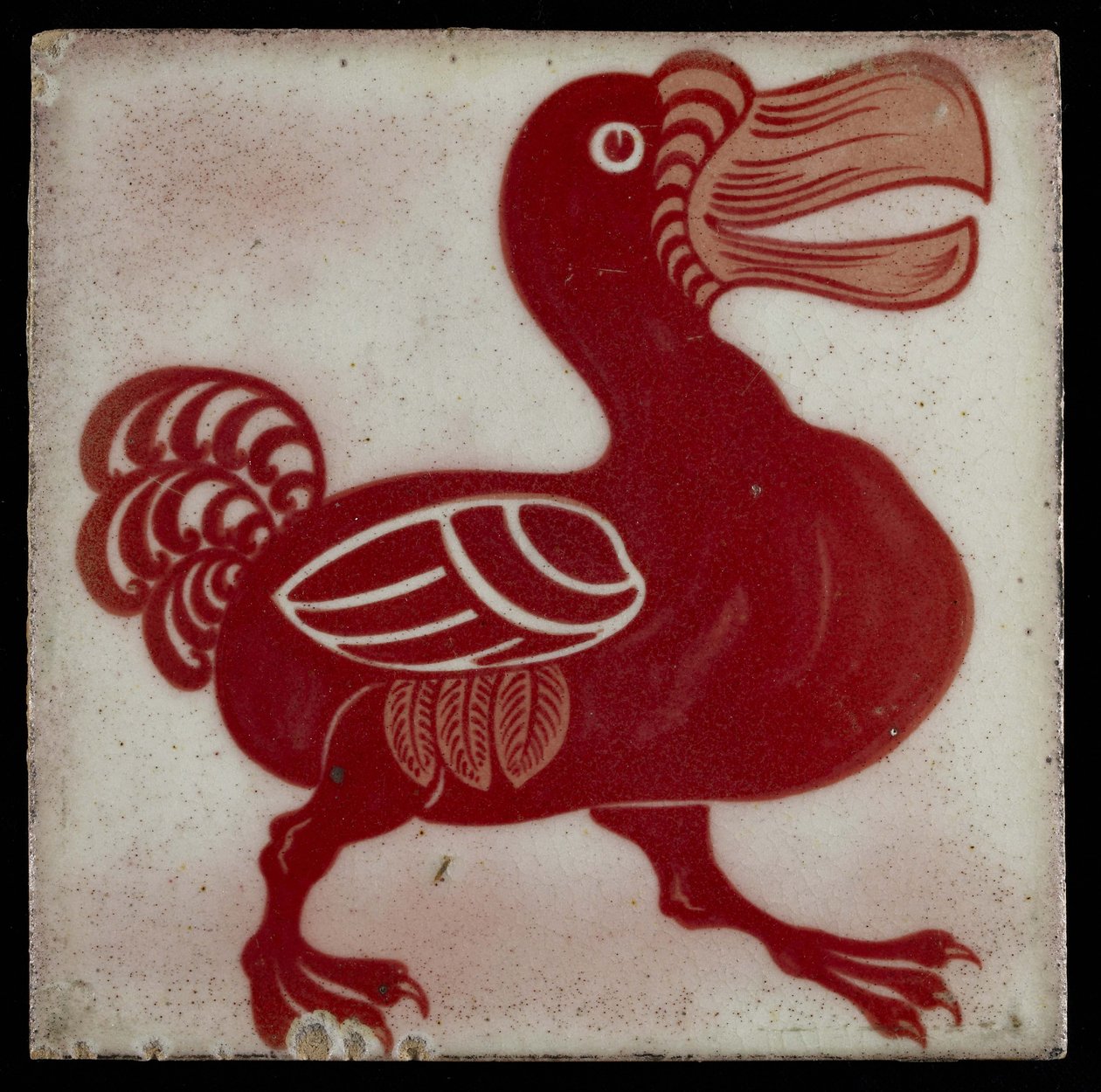 Flis med Dodo, 1882-1888 (rødt og hvitt glanstøy) av William de Morgan