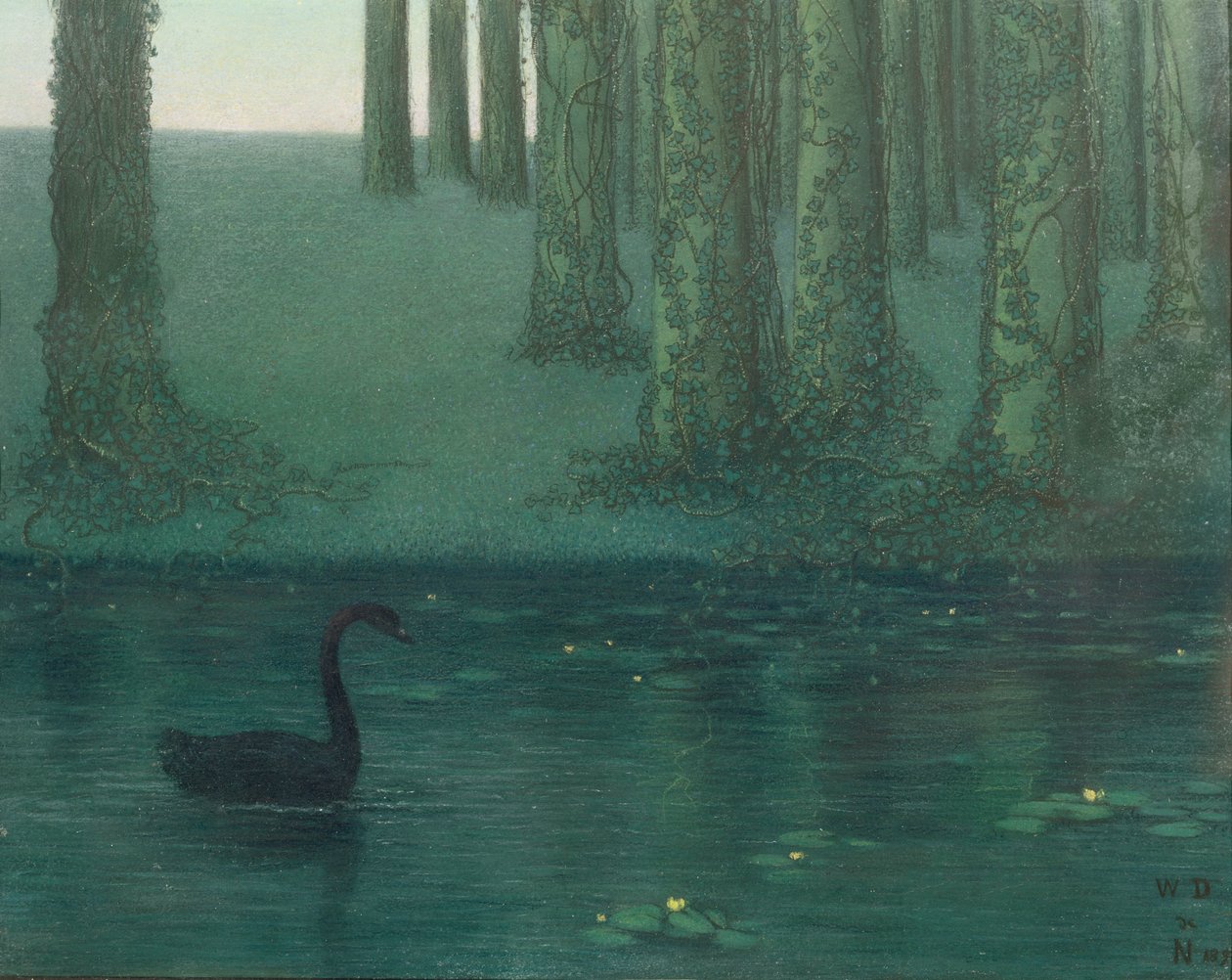 The Black Swan, 1896 (pastell på papir) av William Degouve de Nuncques