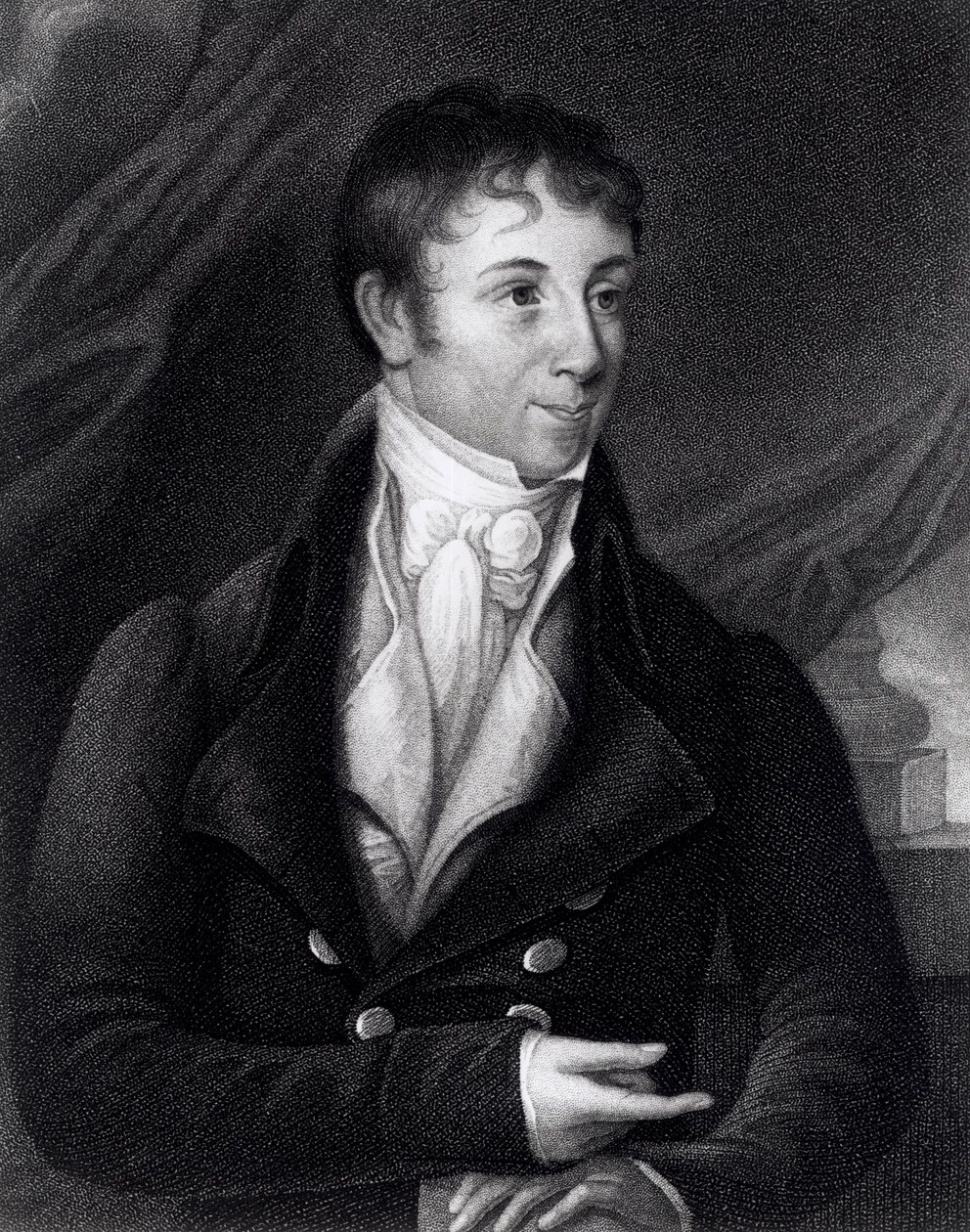 Charles Brockden Brown (1771-1810) gravert av John B. Forrest (1814-70) fra en miniatyr, 1805 av William Dunlap