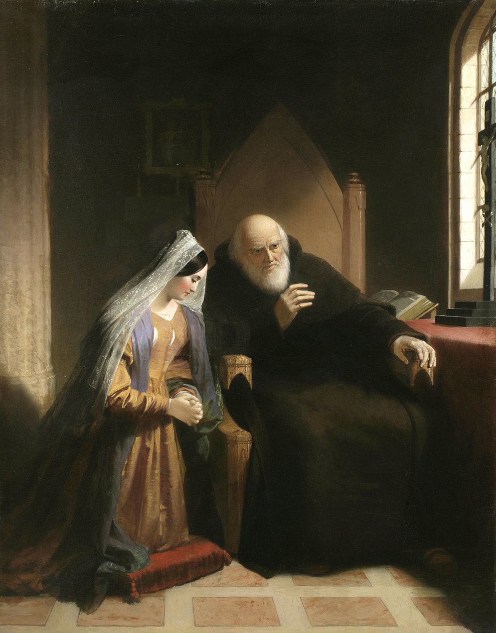 The Confessional, 1847 (olje på lin) av William Edward West
