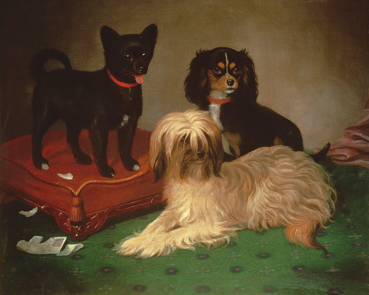 Tre hunder (olje) av William Elsob Marshall