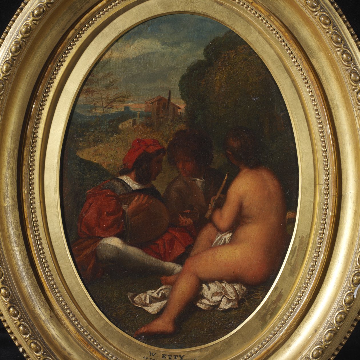 Le Concert Champetre, etter Titian (olje på lerret lagt ned om bord) (se også 283748) av William Etty