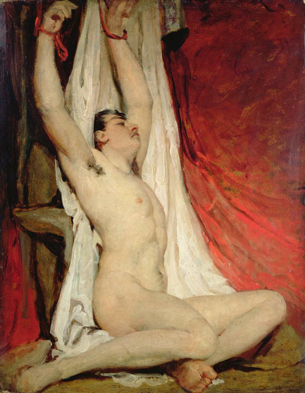Naken mann, med strakte armer av William Etty