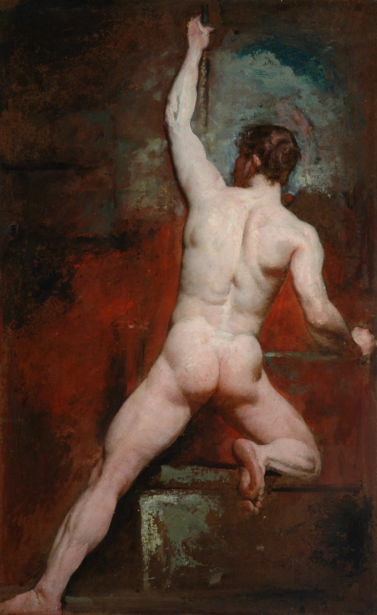 Studie av naken mann, ca. 1807-49 av William Etty