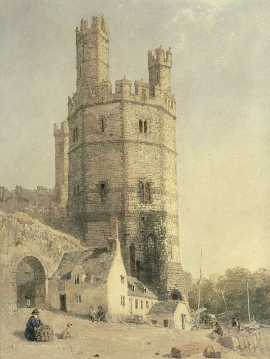 Caernarfon slott, ca. 1842-52 av William Evans