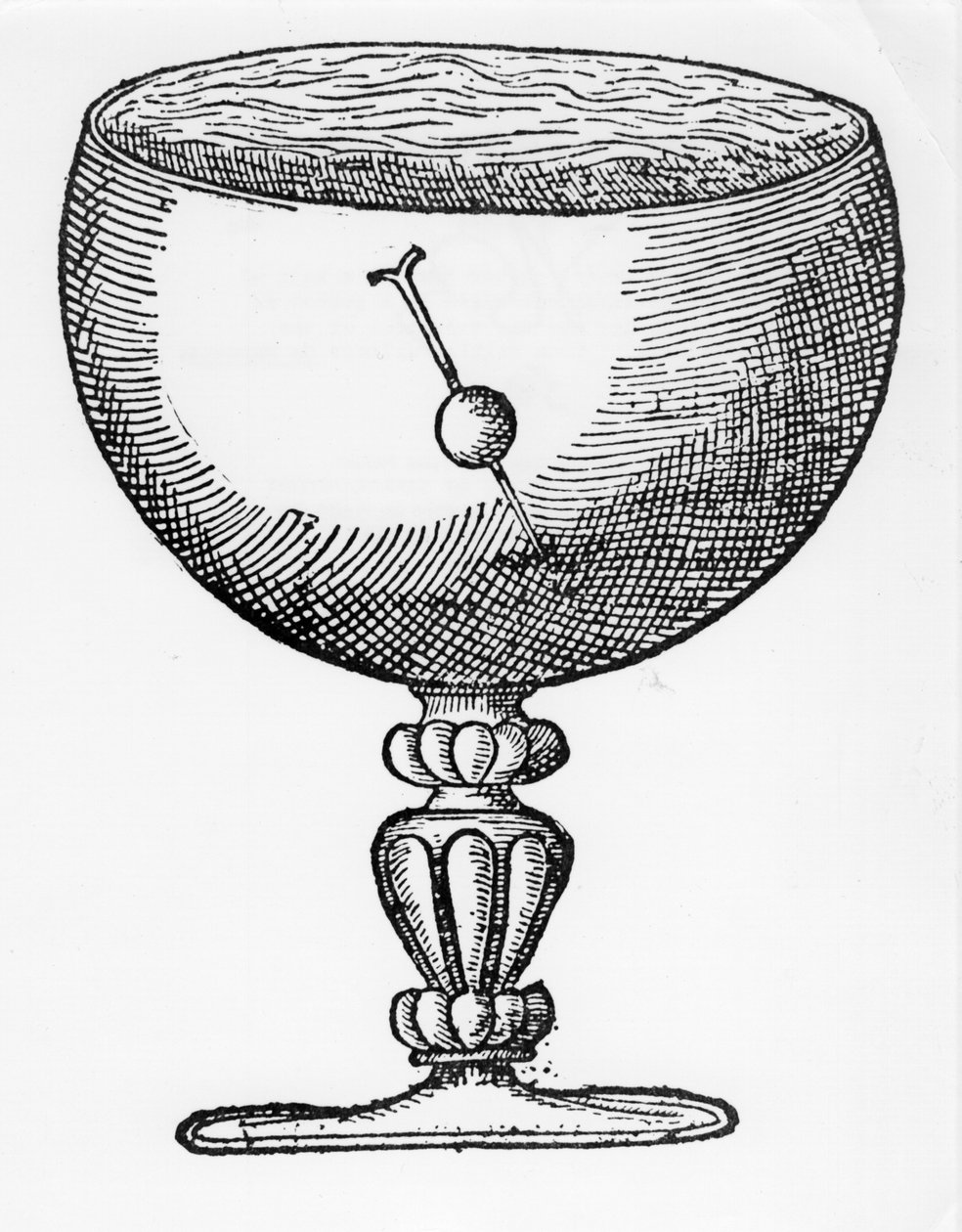 En magnetisert nål presset gjennom en korkkule og flyter nedsenket i en beger med vann, viser fall og retningen til den magnetiske polen. Fra William Gilbert De Magnete, London 1600 av William Gilbert