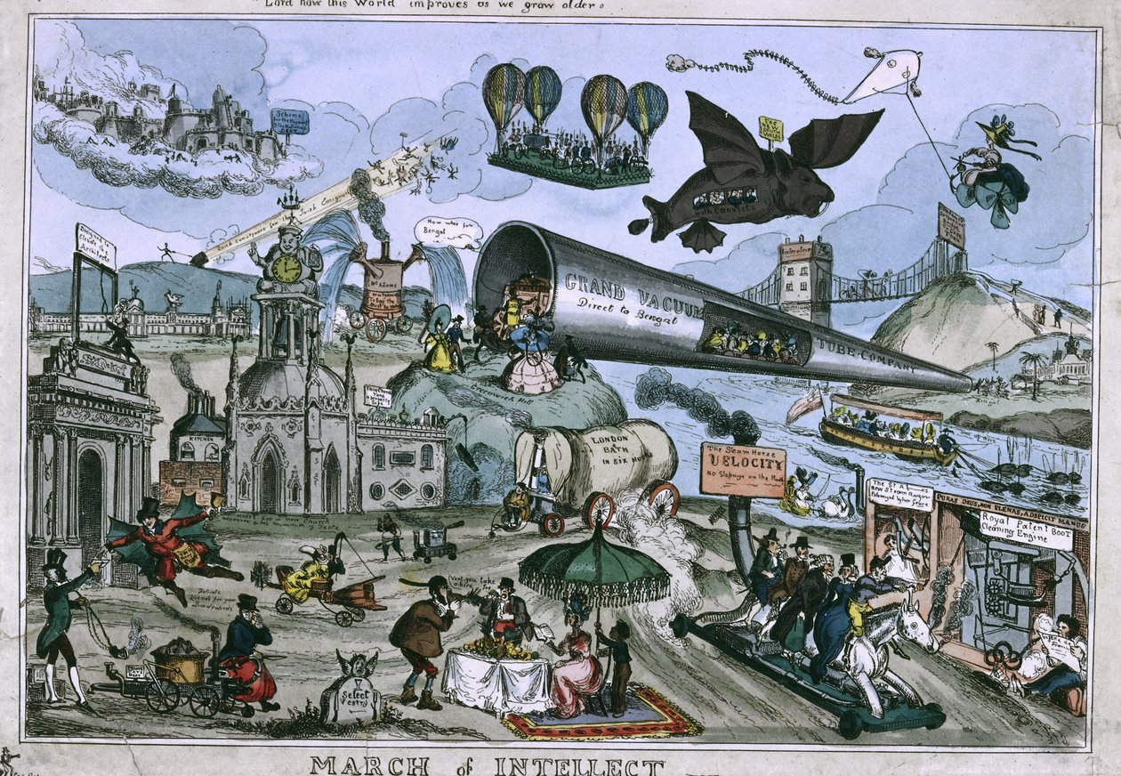 March of Intellect, utgitt av Thomas McLean, 1829 (farget etsning) av William Heath