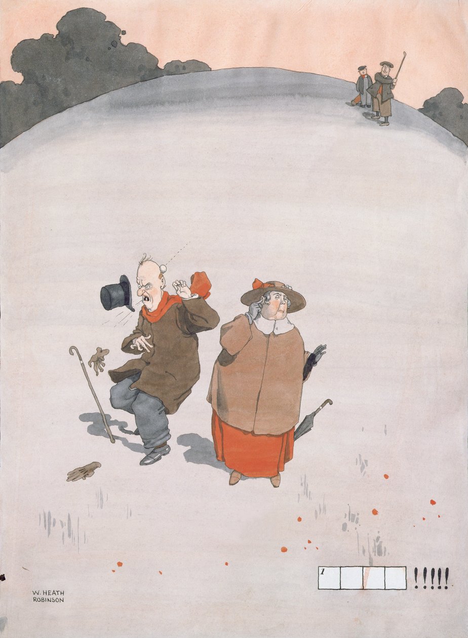 Nok en illustrert kryssord-illustrasjon for Pearsons Magazine, julenummer 1925 (wc og gouache) av William Heath Robinson
