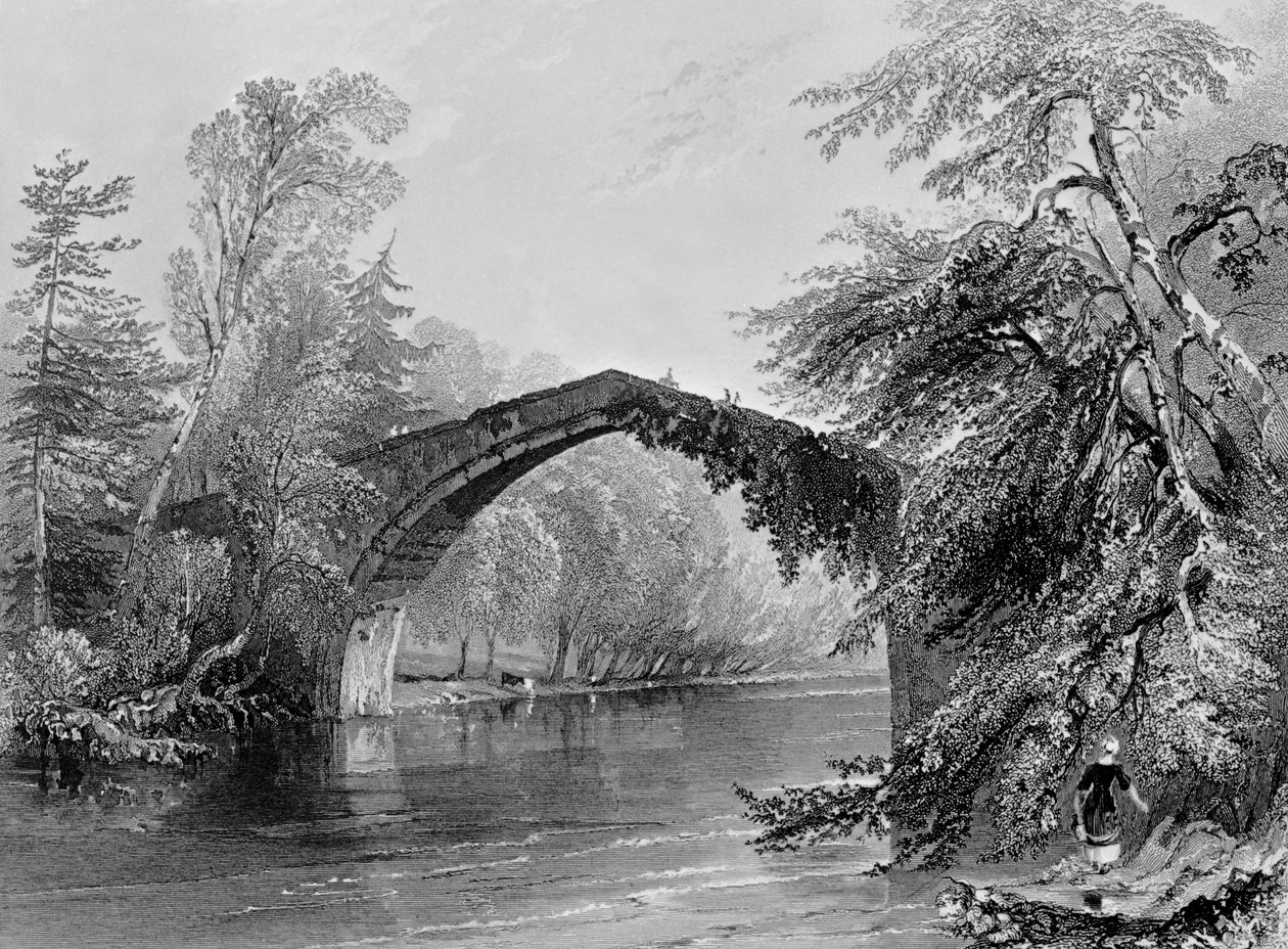 Bridge of Doon, gravert av G.K. Richardson av William Henry Bartlett