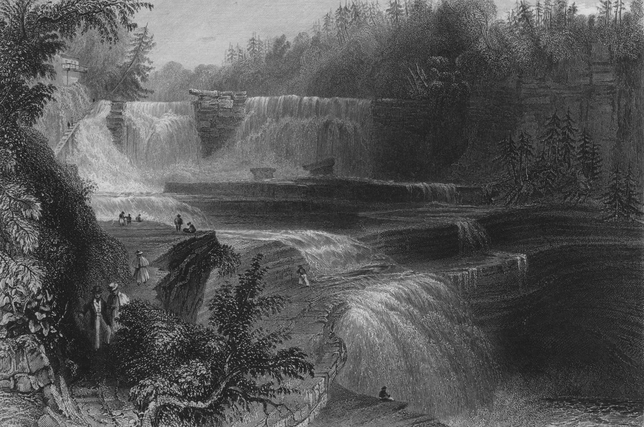 Trenton High Falls, 1838 av William Henry Bartlett