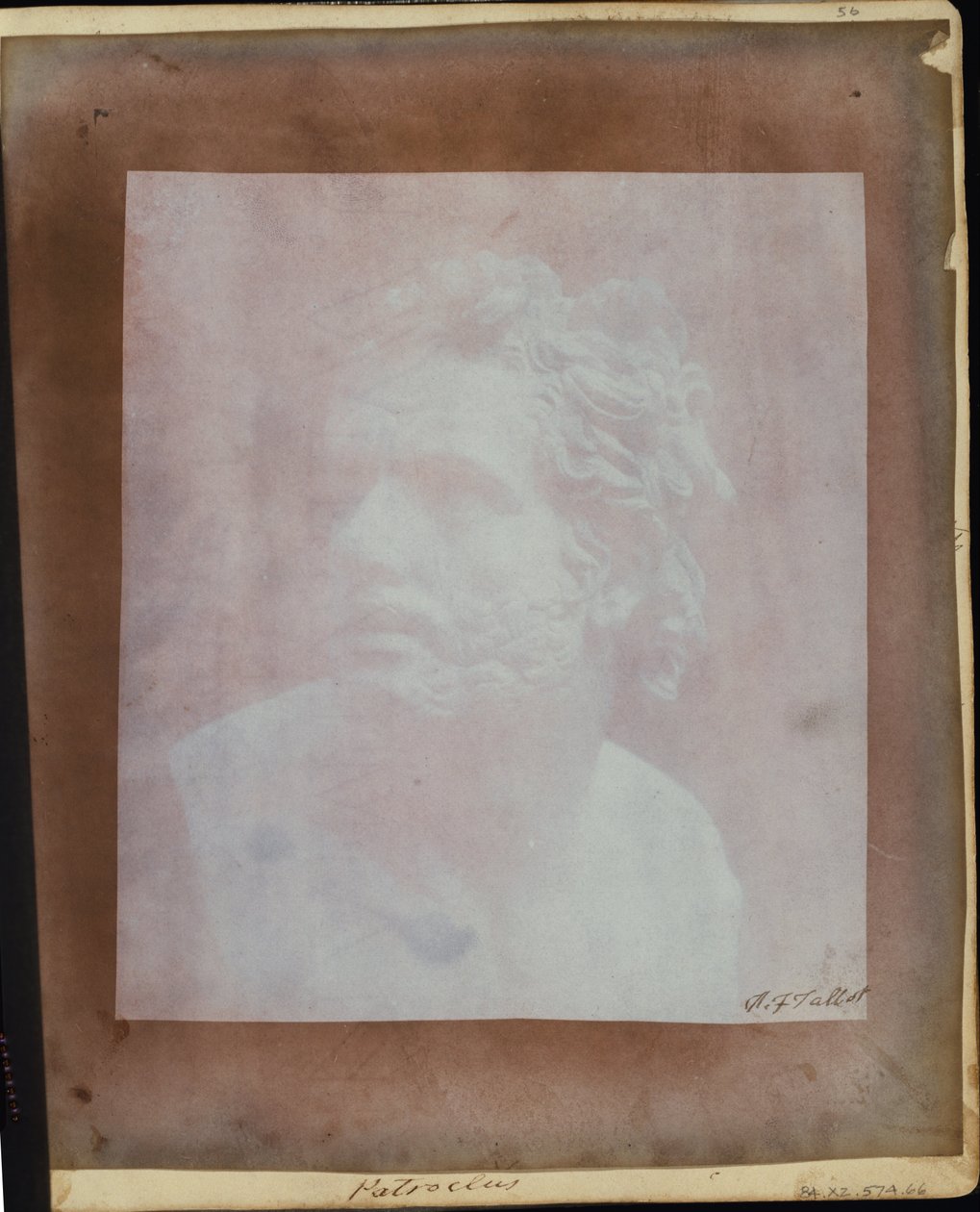 Byste av Patroclus. av William Henry Fox Talbot