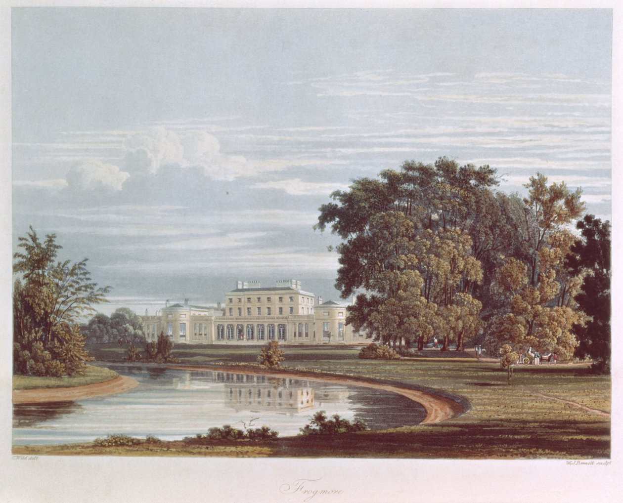 Frogmore, Windsor fra Pynes Royal Residences, 1818 (akvatint) av William Henry Pyne