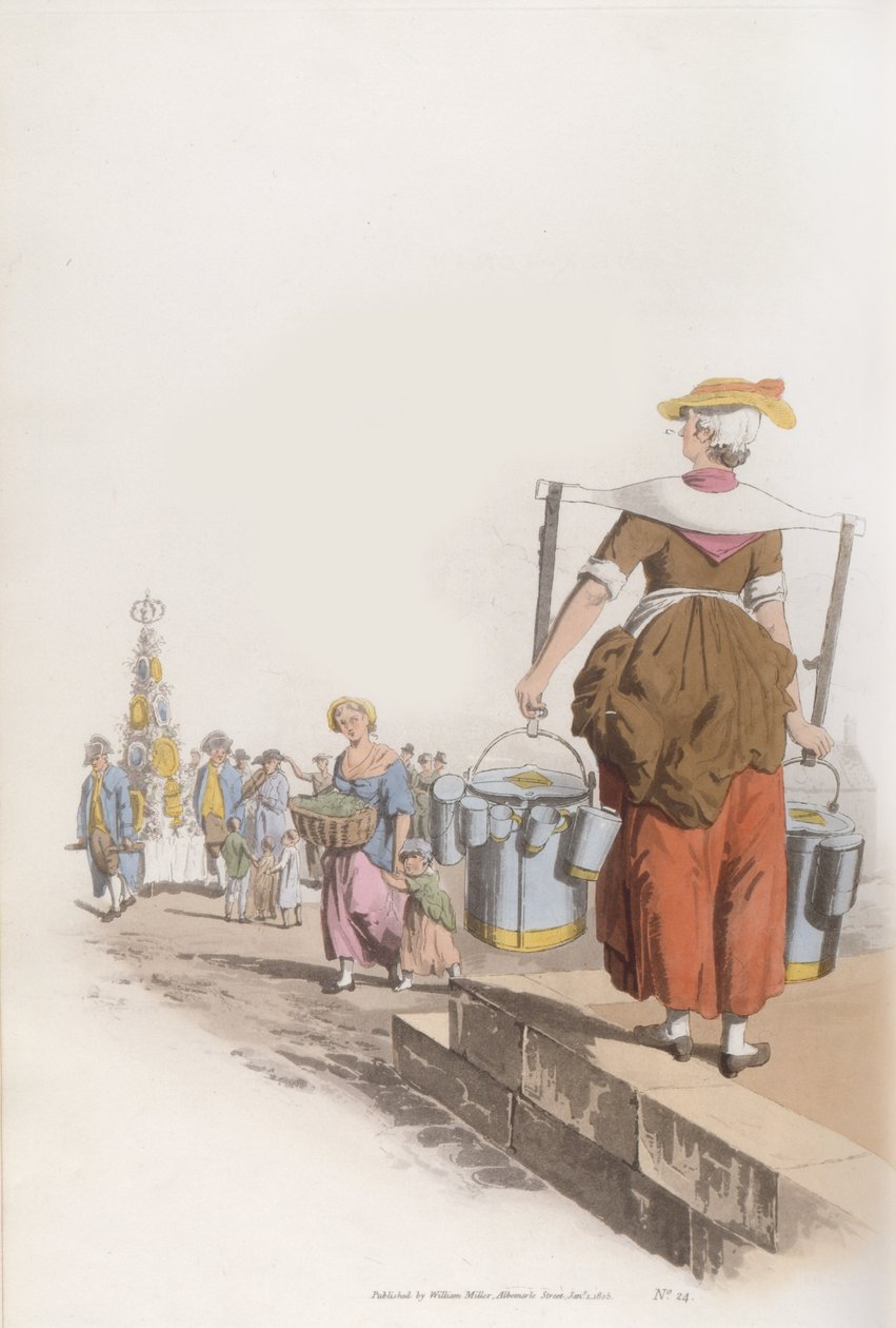 Milk Woman, fra Costume of Britain, ca. 1819 av William Henry Pyne