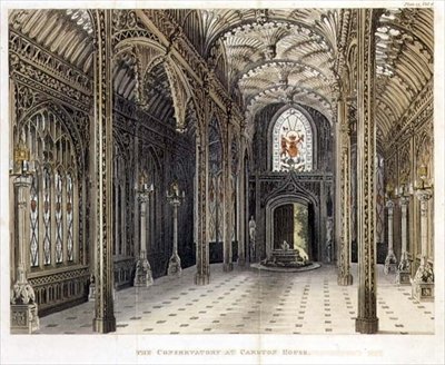 The Gothic Conservatory, Carlton House, fra Pynes Royal Residences, utgitt 1818 av William Henry Pyne