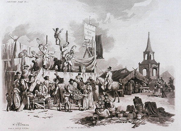 Country Fair, fra Microcosm, Vol. II, gravert av J. Hill, ca. 1806 av William Henry after Pyne
