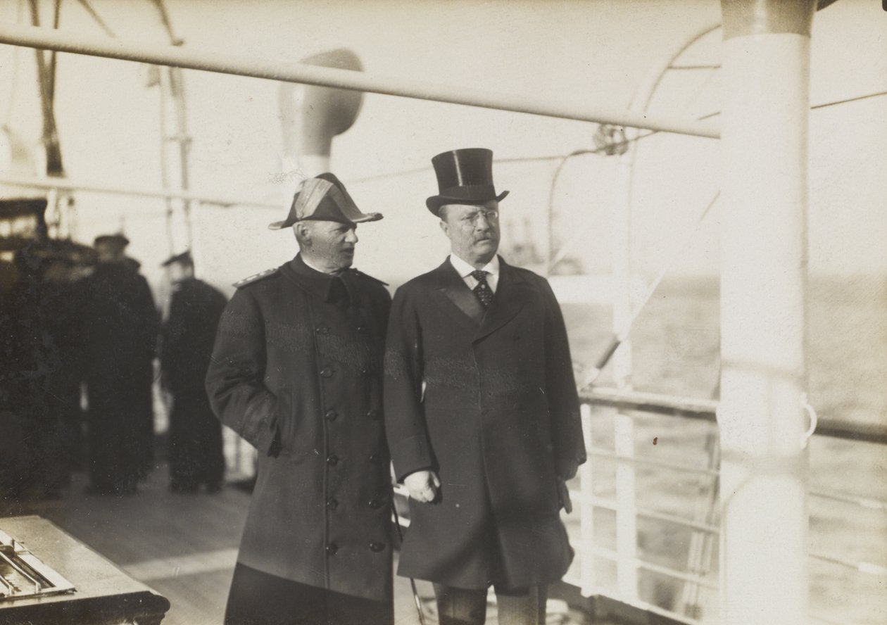 President Roosevelt og admiral Evans på Mayflower, ca. 1908 av William Herman Rau