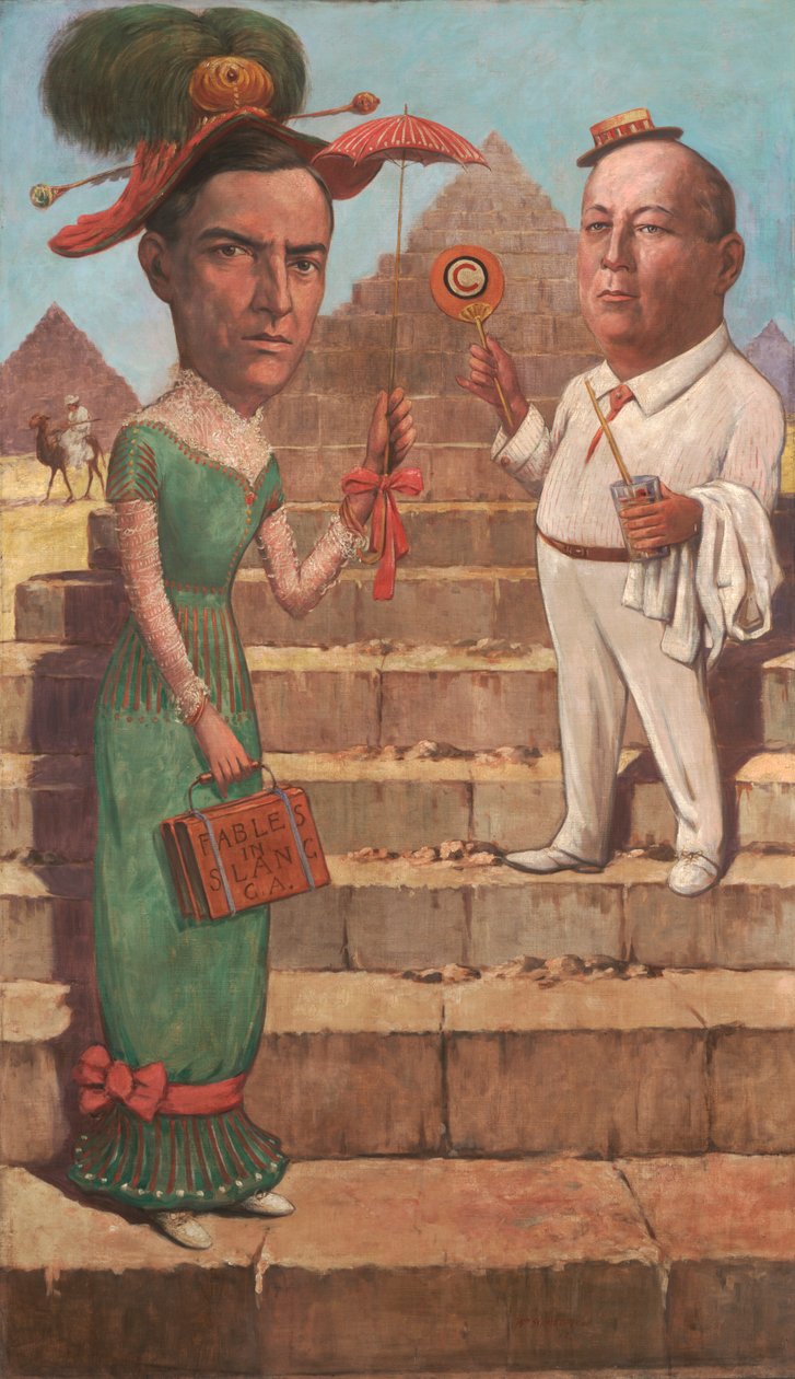 Karikatur av George Ade og Orson Collins Wells, 1912 9olje på lerret) av William Herman Schmedtgen