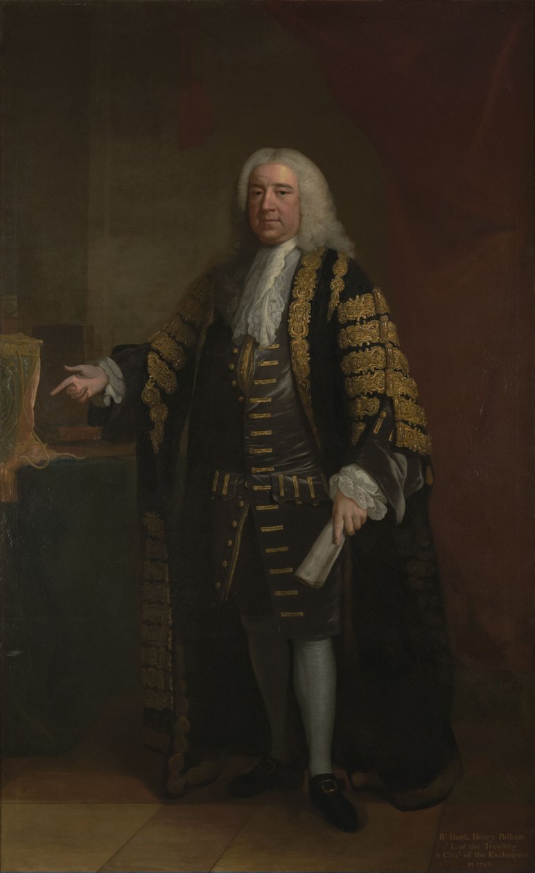 Portrett av Henry Pelham, britisk statsminister (1694-1754) av William Hoare