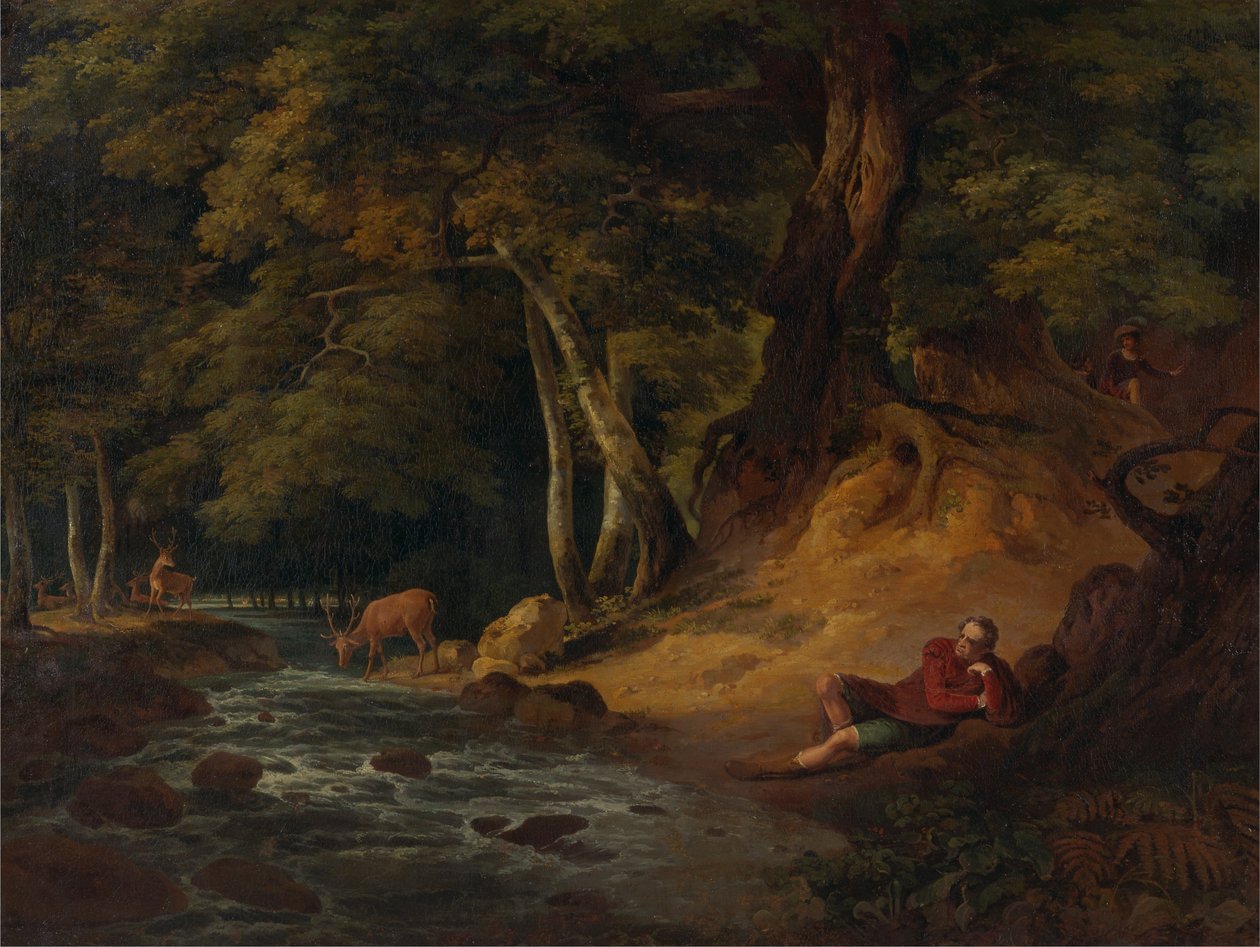 Jacques and the Wounded Stag: As You Like It, Act II, Scene I av William Hodges