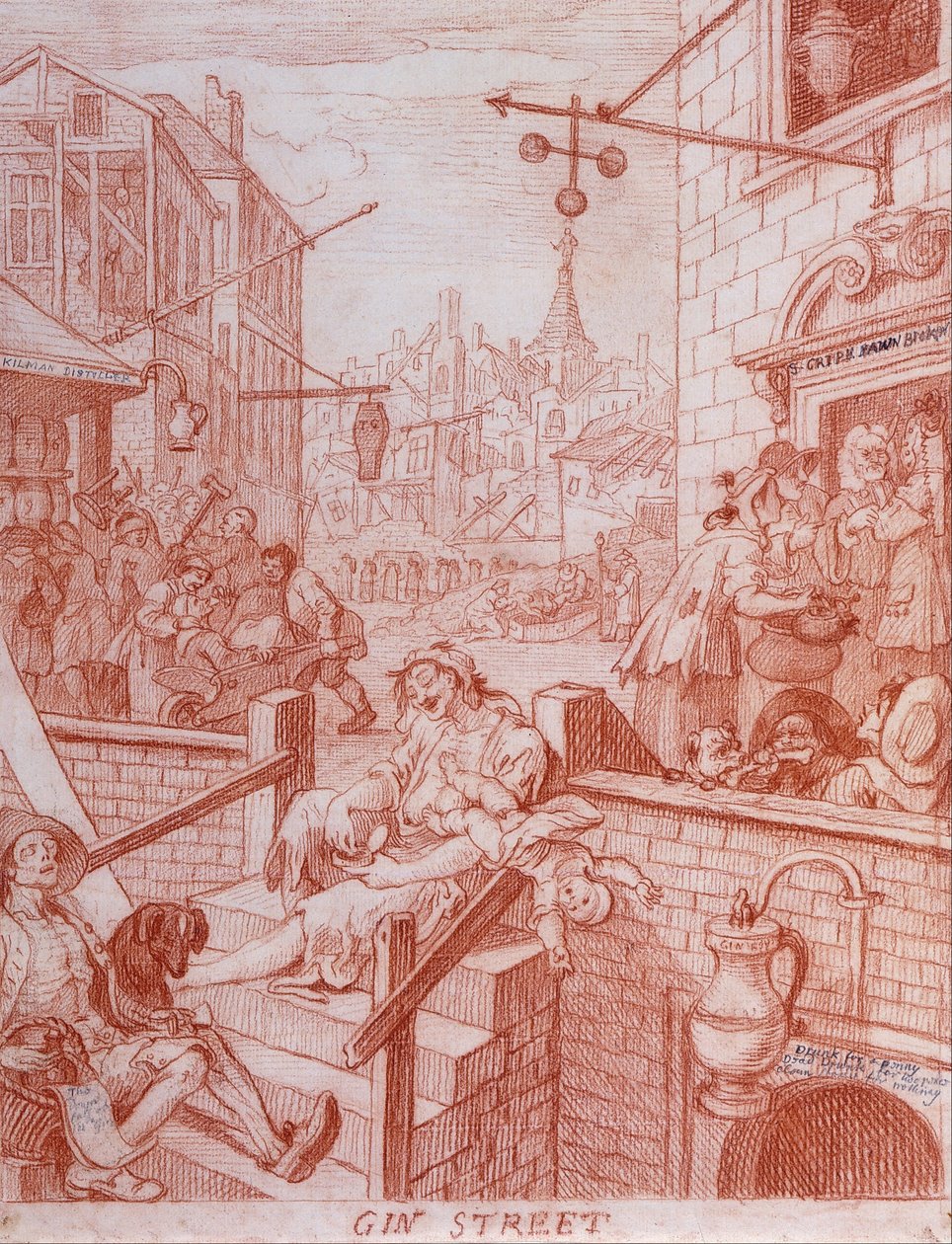 Gin Street av William Hogarth