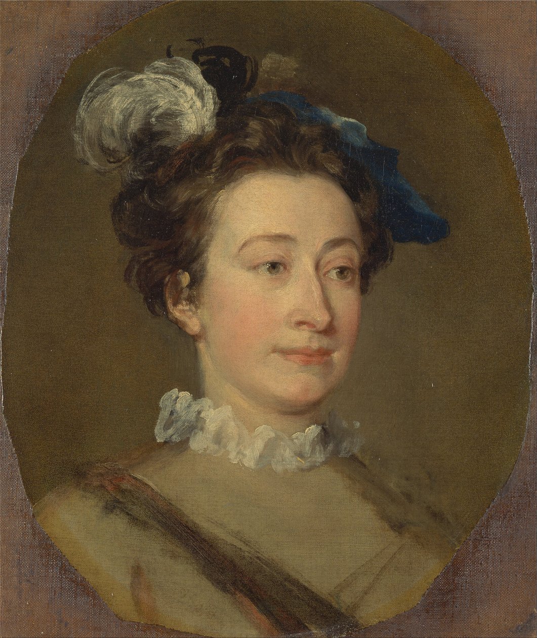 Jente i en plumed hatt av William Hogarth
