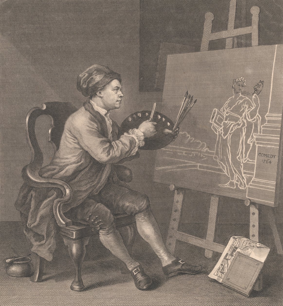 Hogarth maler den komiske musen av William Hogarth