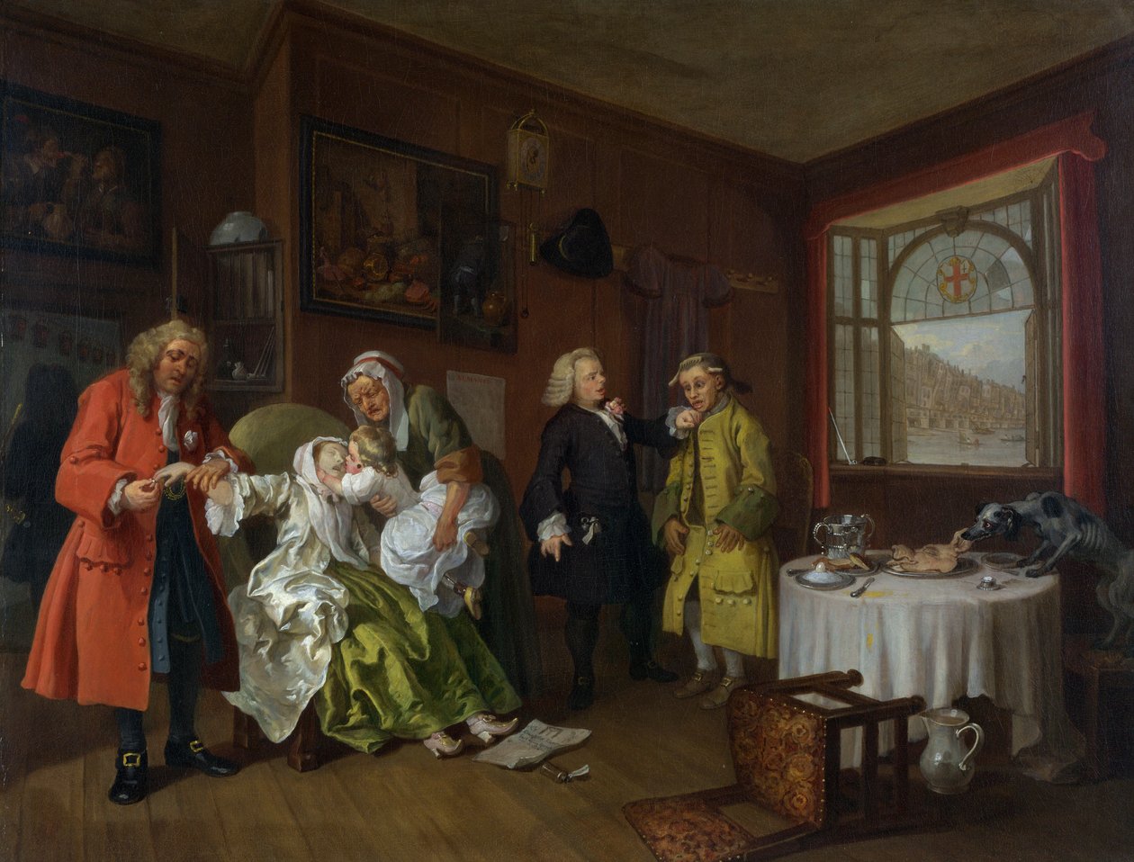 Ekteskap A-la-Mode: 6, Fruens død av William Hogarth
