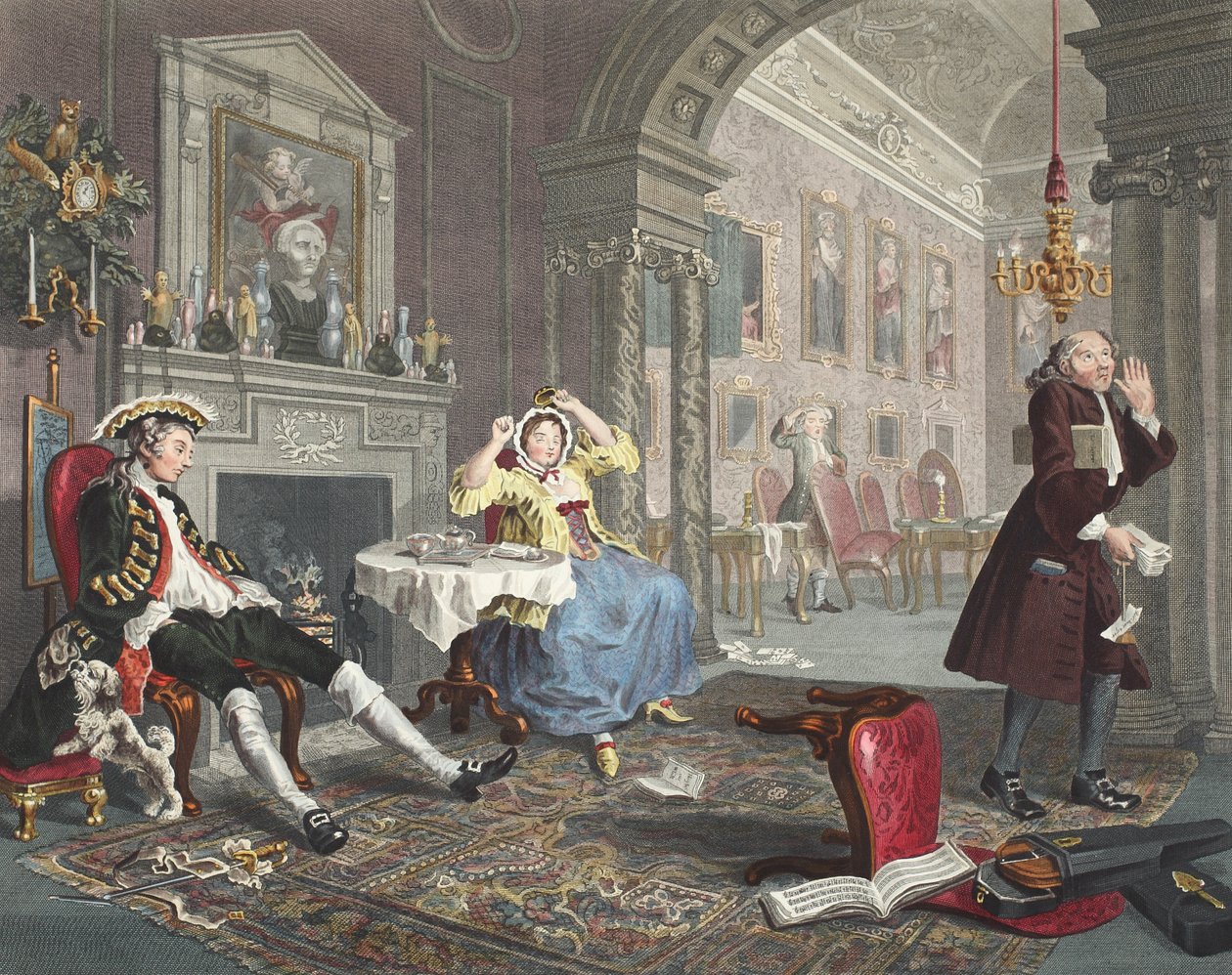 Marriage a la Mode, Plate II, The Tete a Tete, illustrasjon fra 
