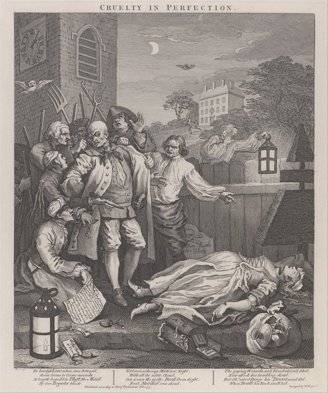 Den tredje fasen av grusomhet- grusomhet i perfeksjon av William Hogarth