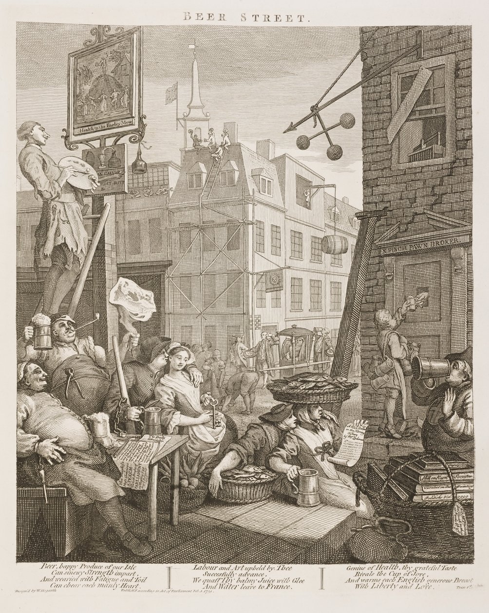 William Hogarths Beer Street av William Hogarth
