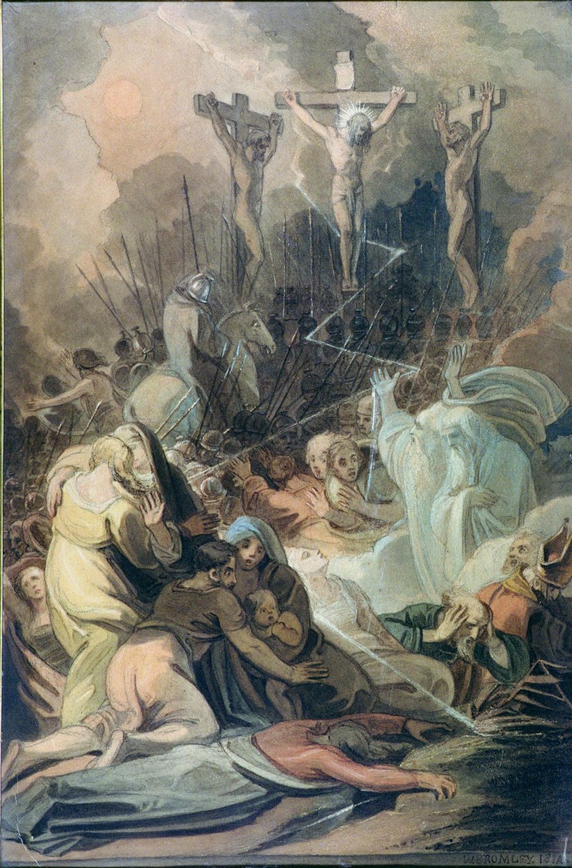 Korsfestelsen (akvarell) av William I Bromley