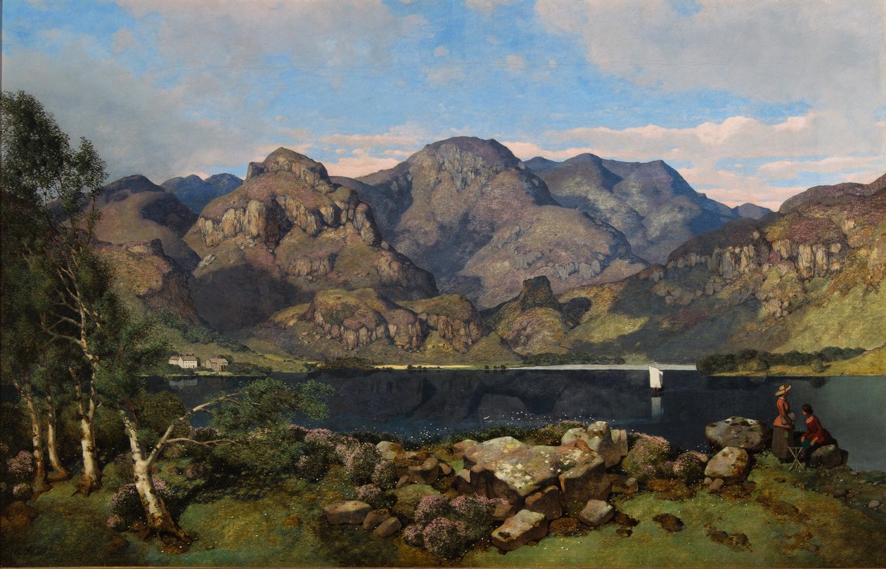Derwentwater ser mot Borrowdale, 1855 av William James Blacklock