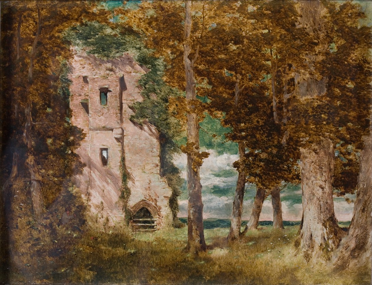 Ruinene av Kirkoswald Castle, Cumberland, 1854 av William James Blacklock