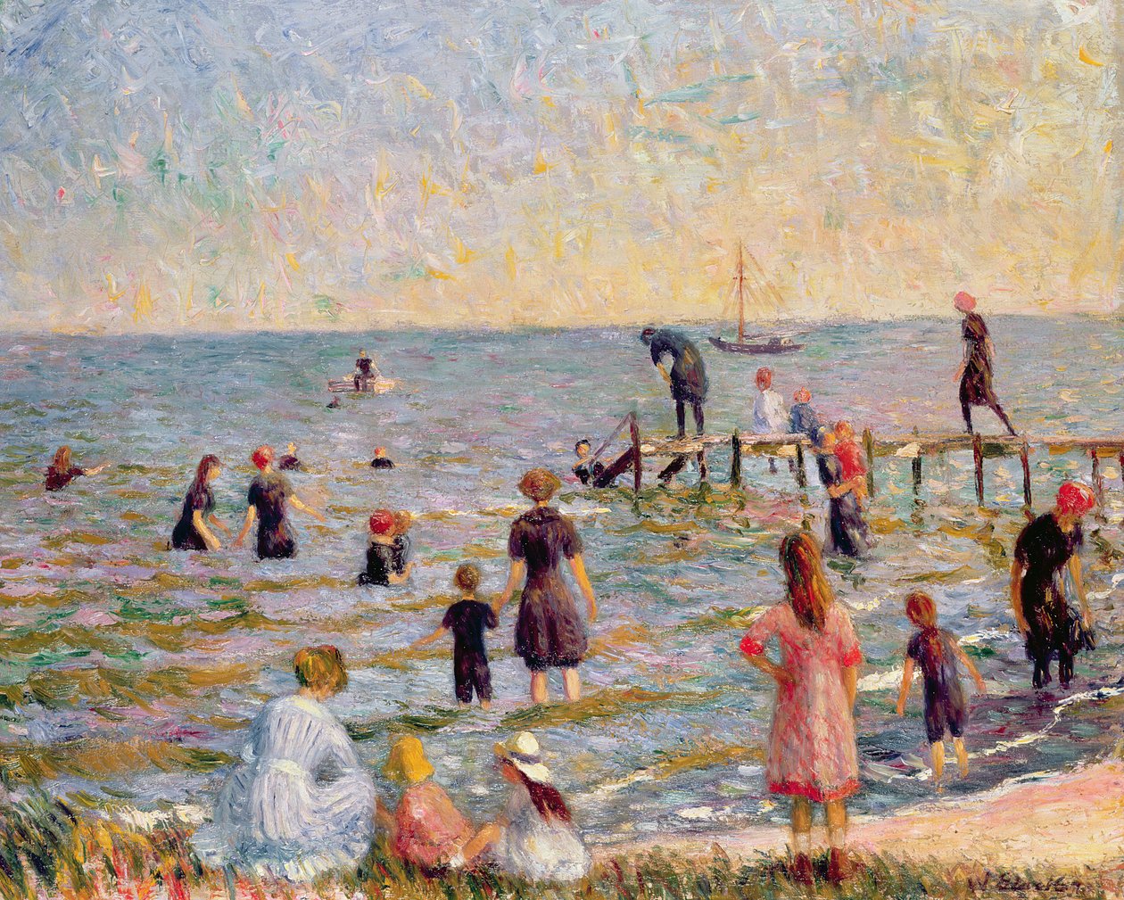 Bading ved Bellport, Long Island, 1912 av William James Glackens