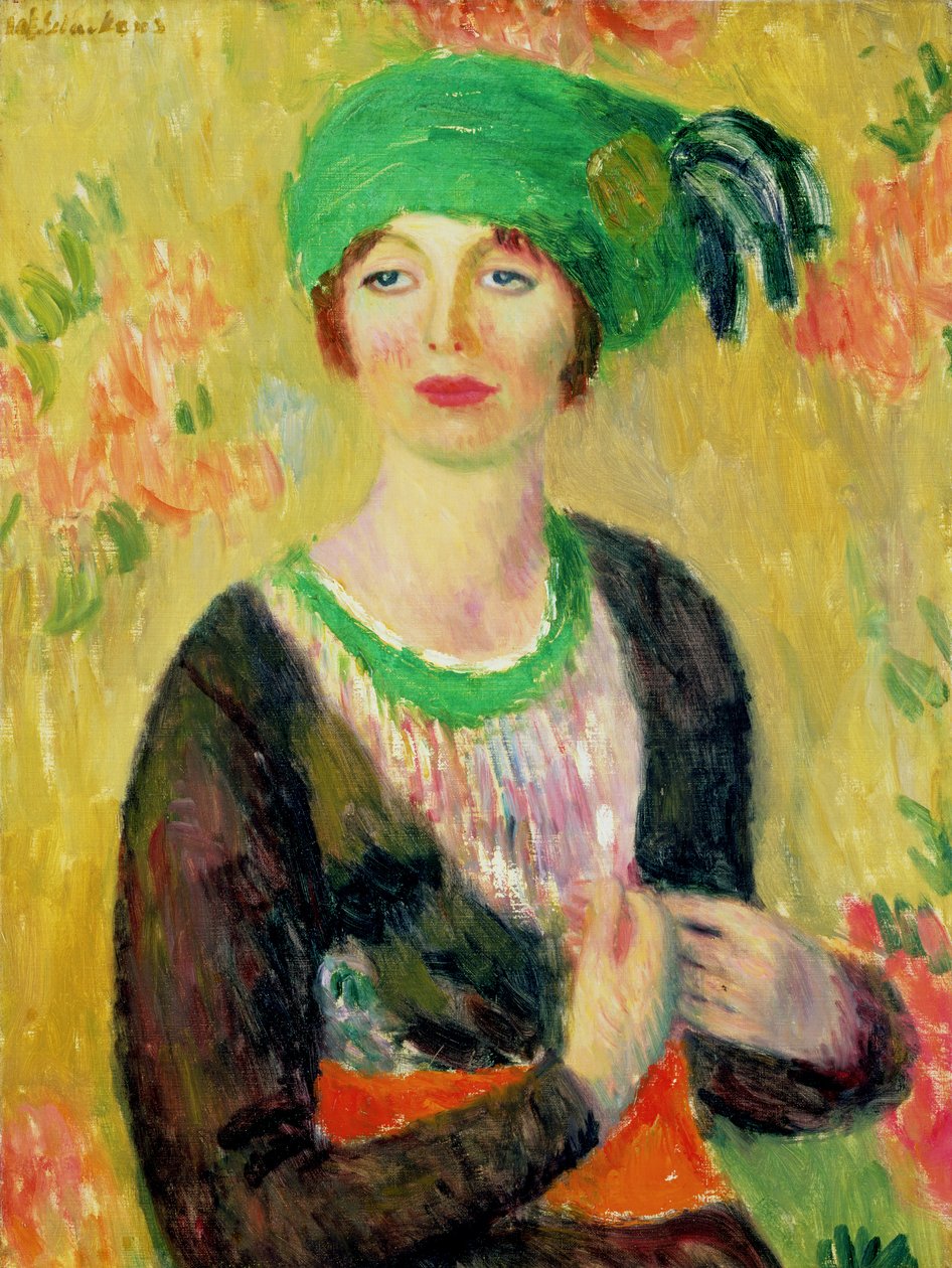 Jente med grønn turban av William James Glackens
