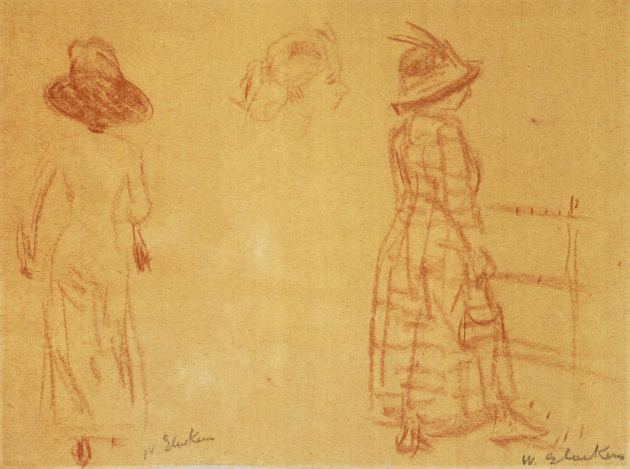 Rød - To kvinner og et hode av William James Glackens