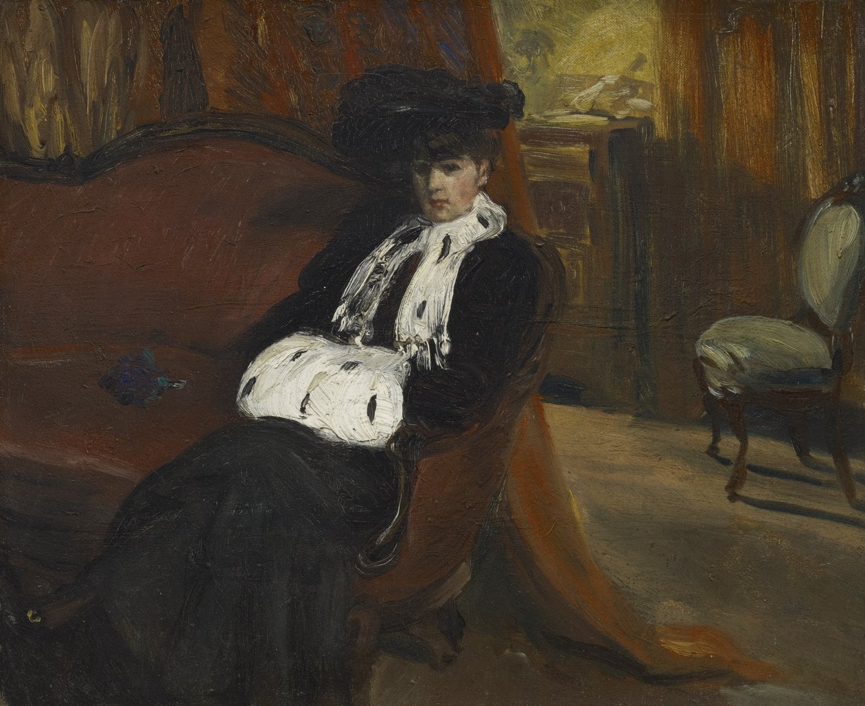 Hermelinmuffen, ca. 1903 av William James Glackens