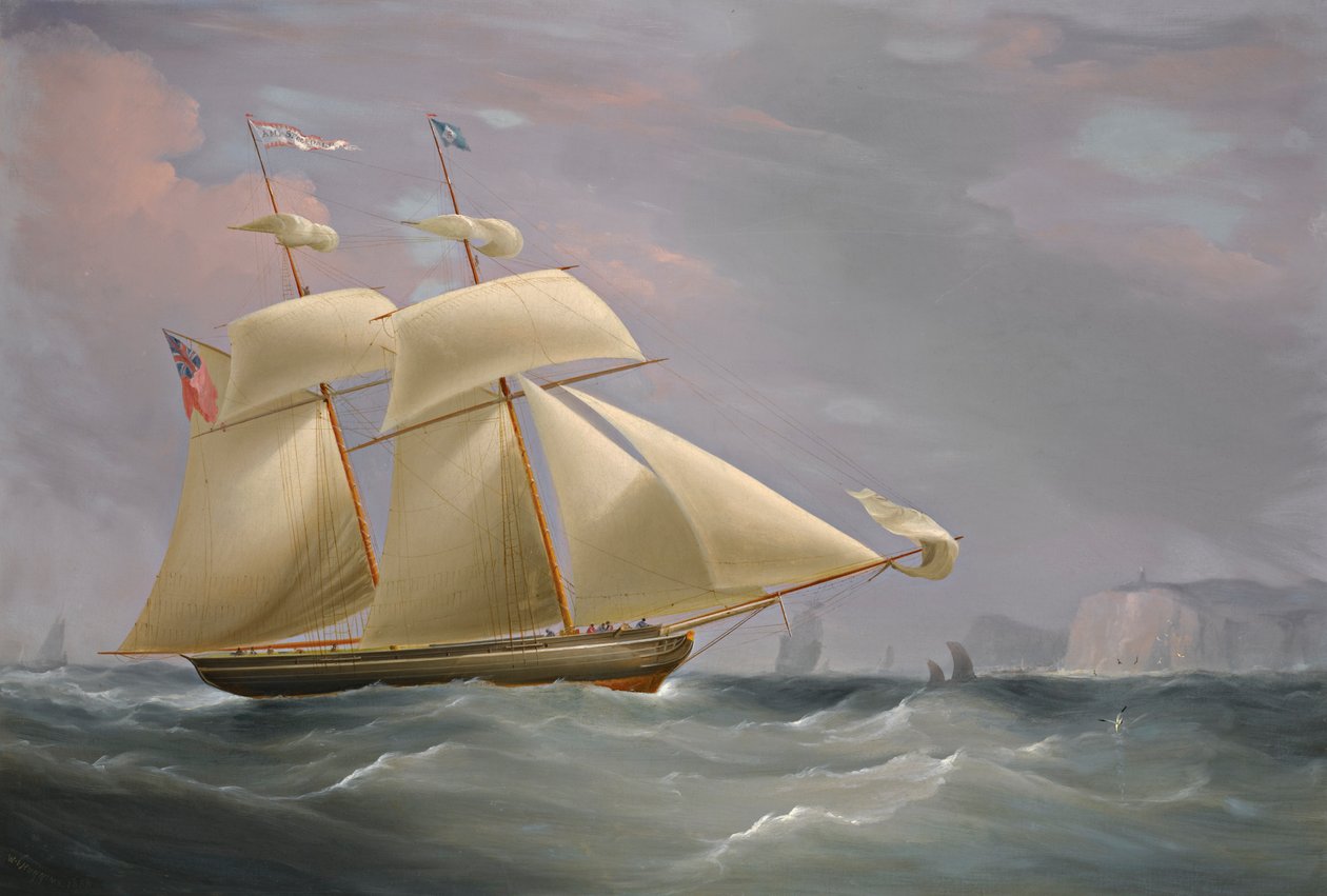 Toppseilskonnerten «Amy Stockdale» ved Dover av William John Huggins
