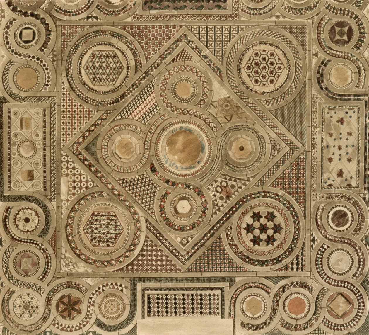 Mosaic Pavement Before the Altar, plate A fra 